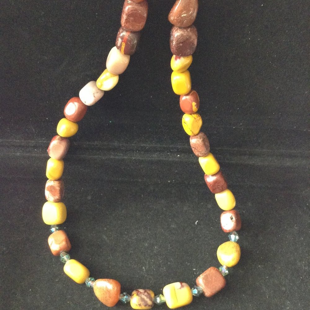 Handmade Beaded stone necklace